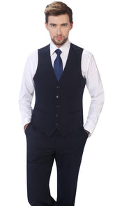 Navy Men's Wool Blend vested
